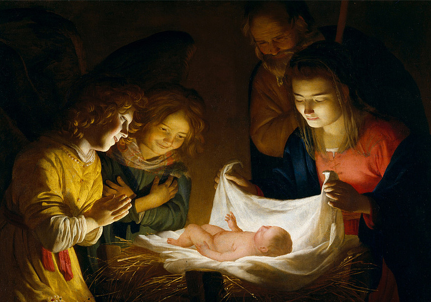 Die Anbetung des Kindes 1619-20 von Gerrit van Honthorst (1590-1656), Foto: ARTOTHEK